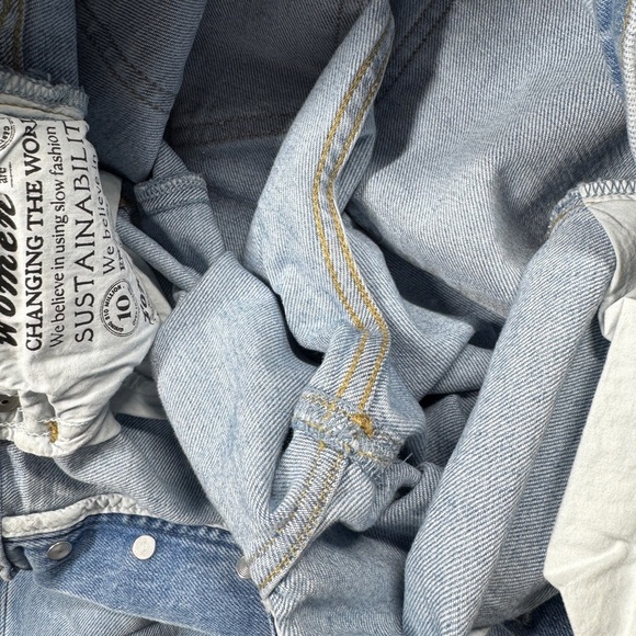 Frank & Eileen Monaghan Button Fly High Rise Raw Hem Straight Leg Mom Jeans 27 - Picture 13 of 16